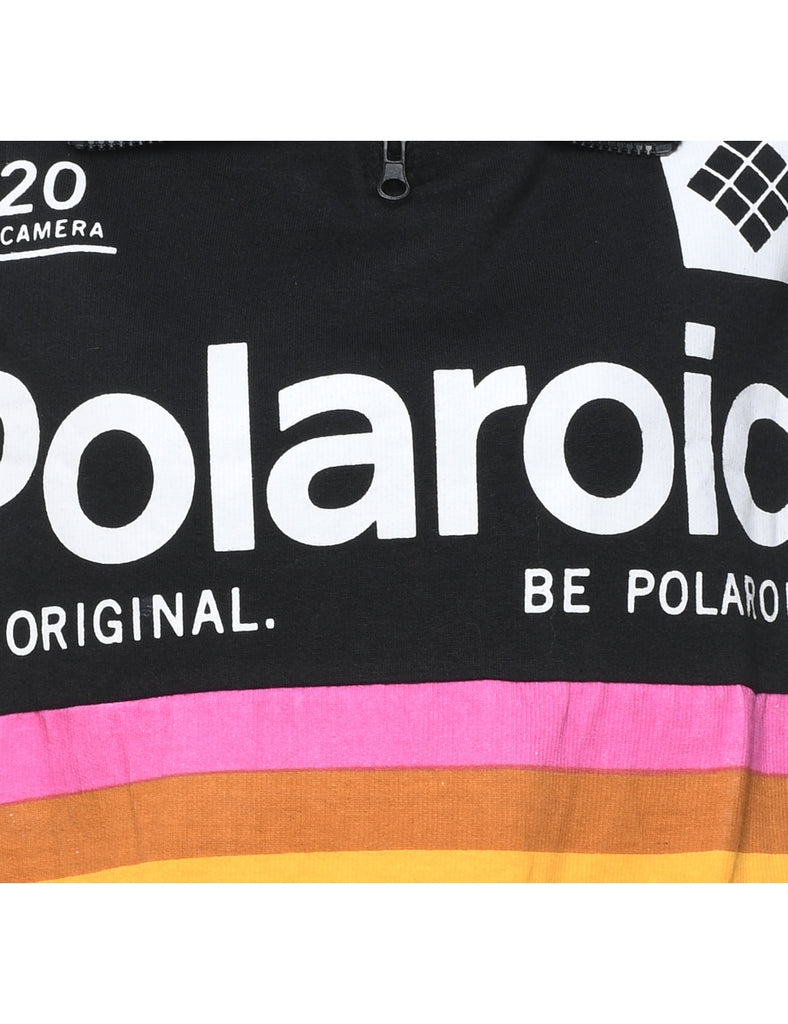 Quarter-Zip Multi-Colour Polaroid Design Sweatshirt - S