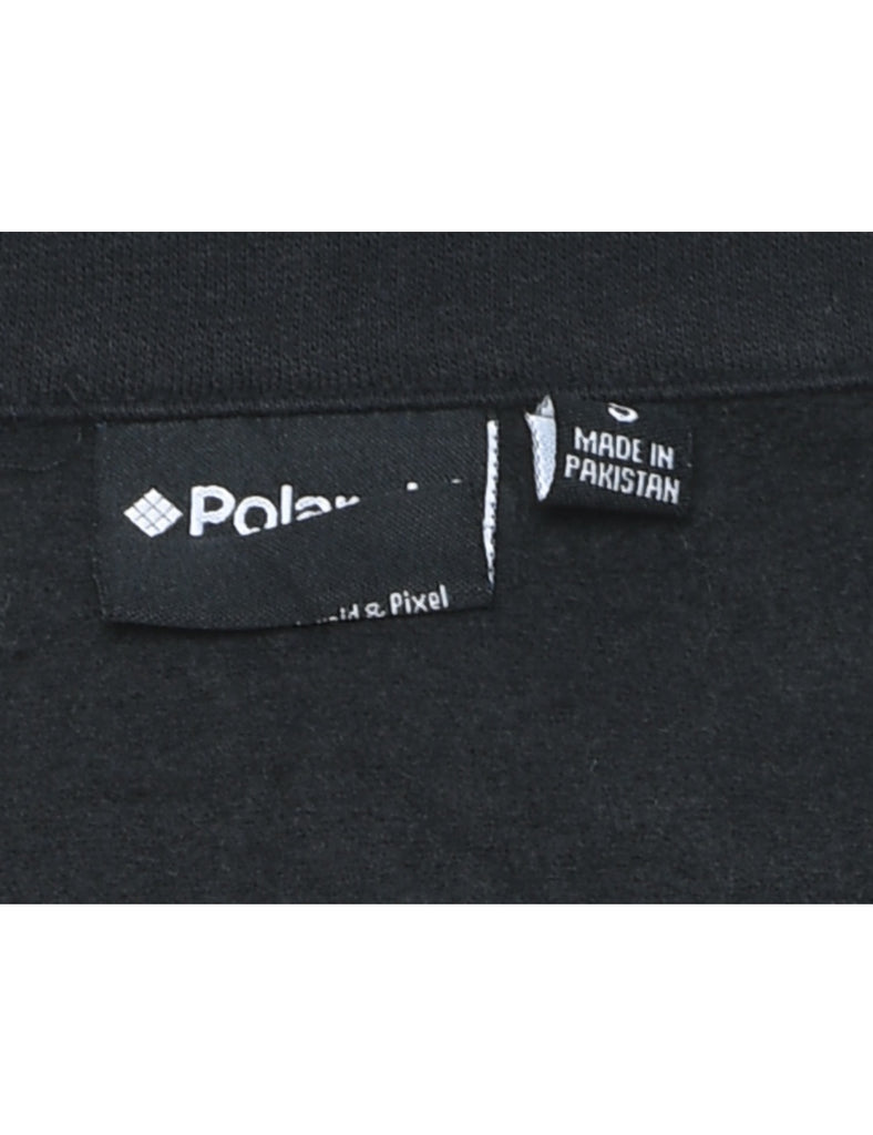 Quarter-Zip Multi-Colour Polaroid Design Sweatshirt - S