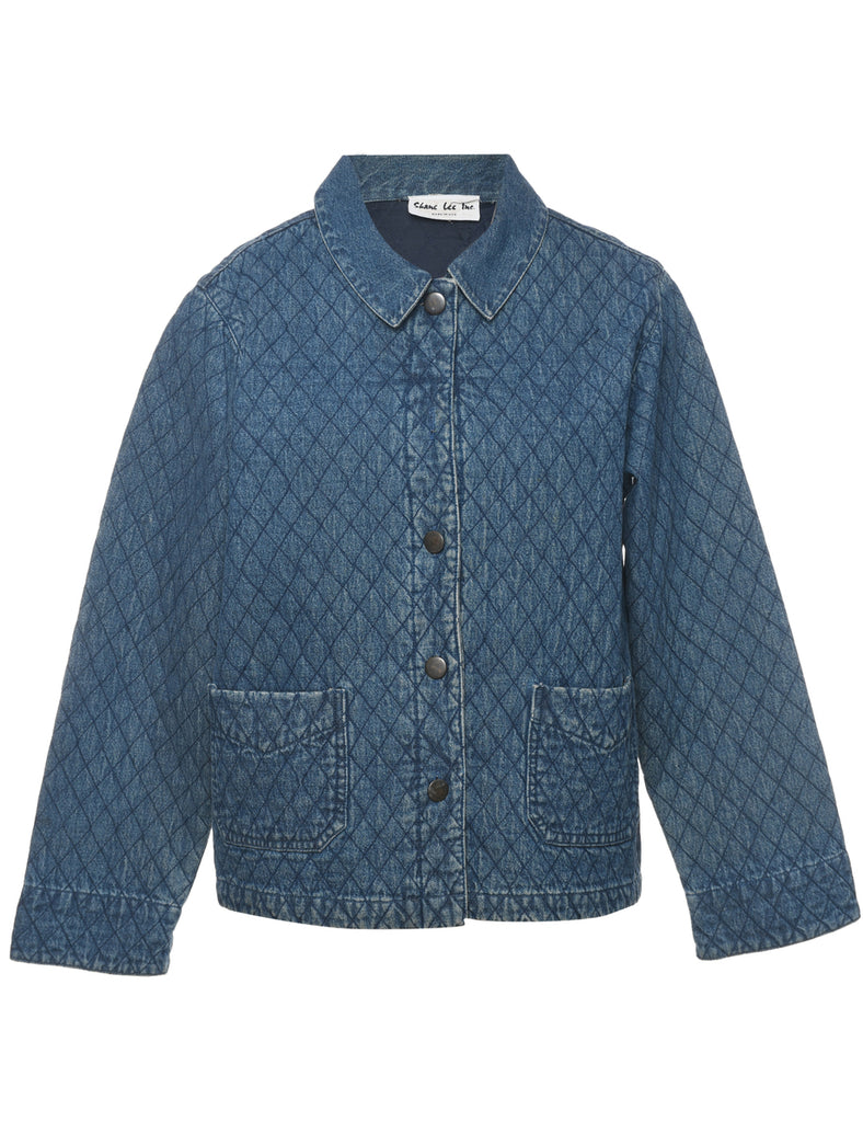 Quilted Denim Wash Denim Jacket - L