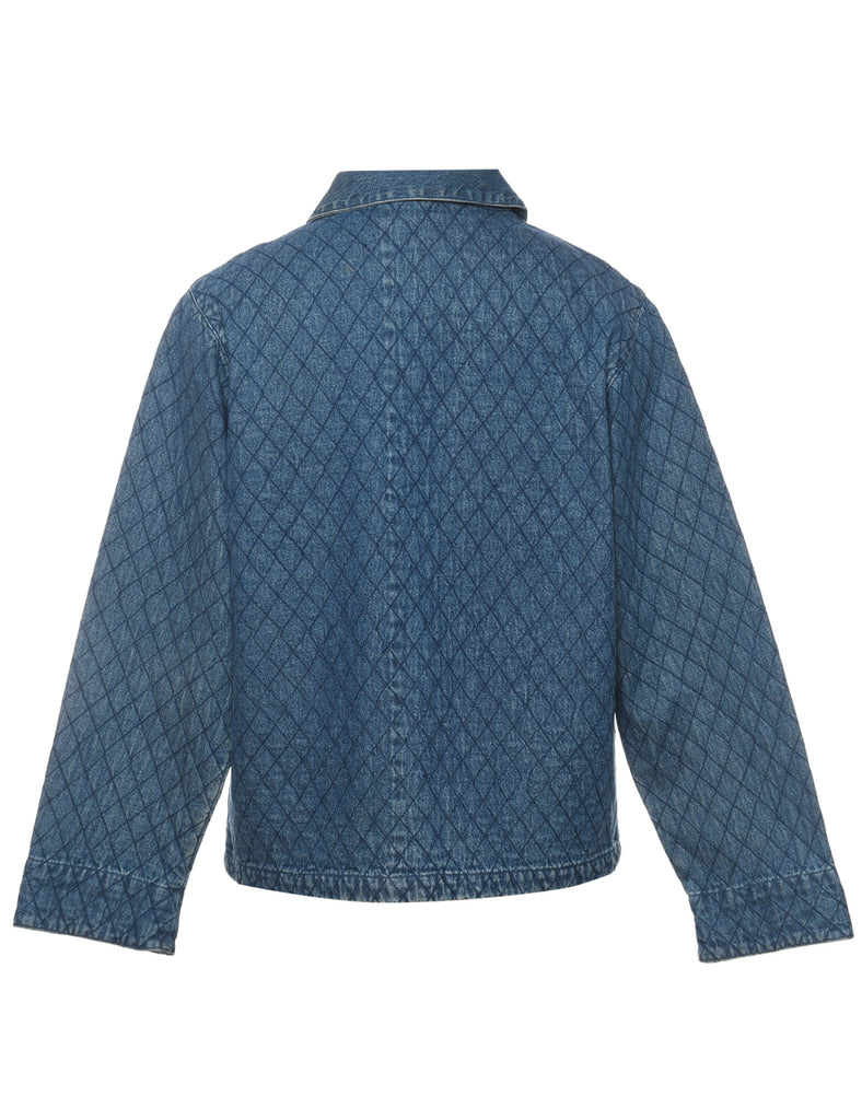 Quilted Denim Wash Denim Jacket - L