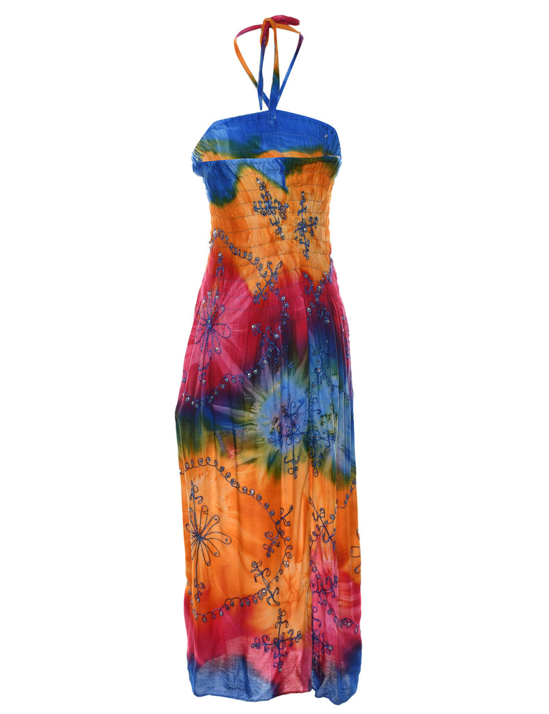 Rainbow Sequined Maxi Dress - S