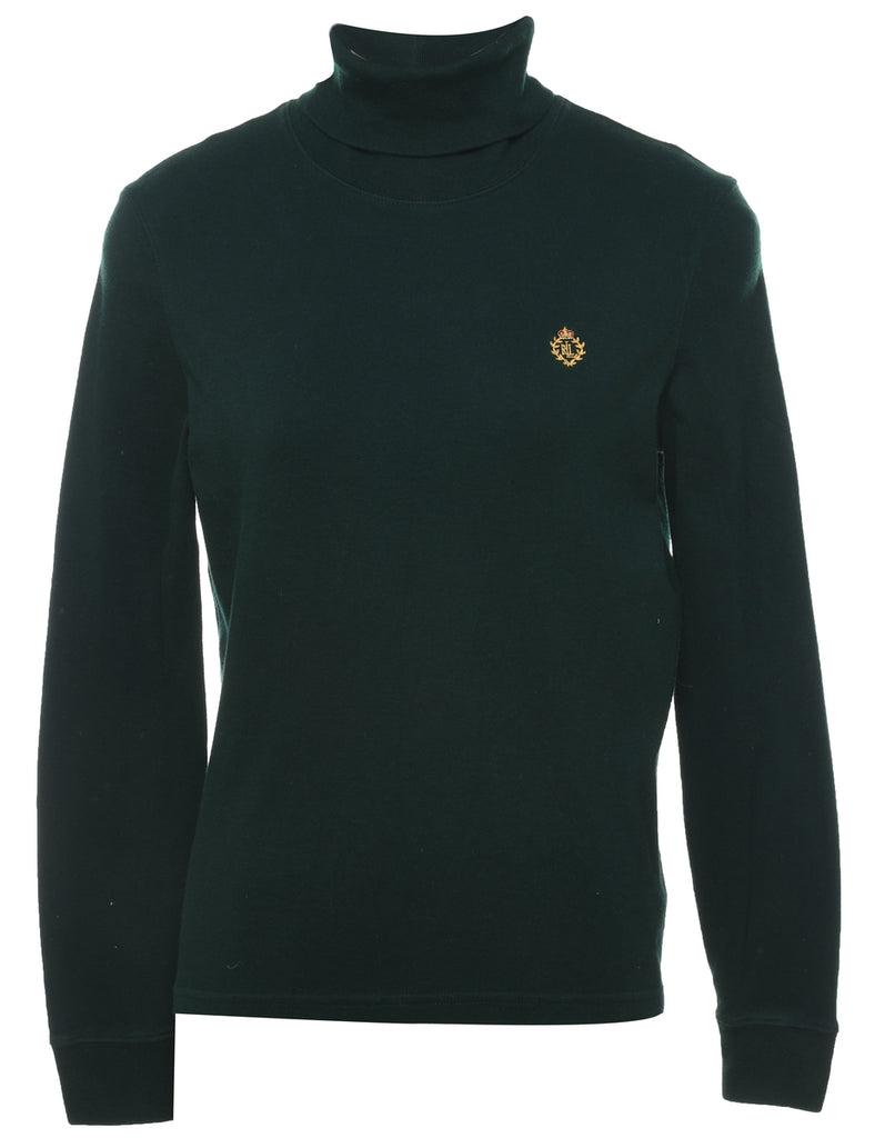 Ralph Lauren Black Turtleneck Plain T-shirt - S