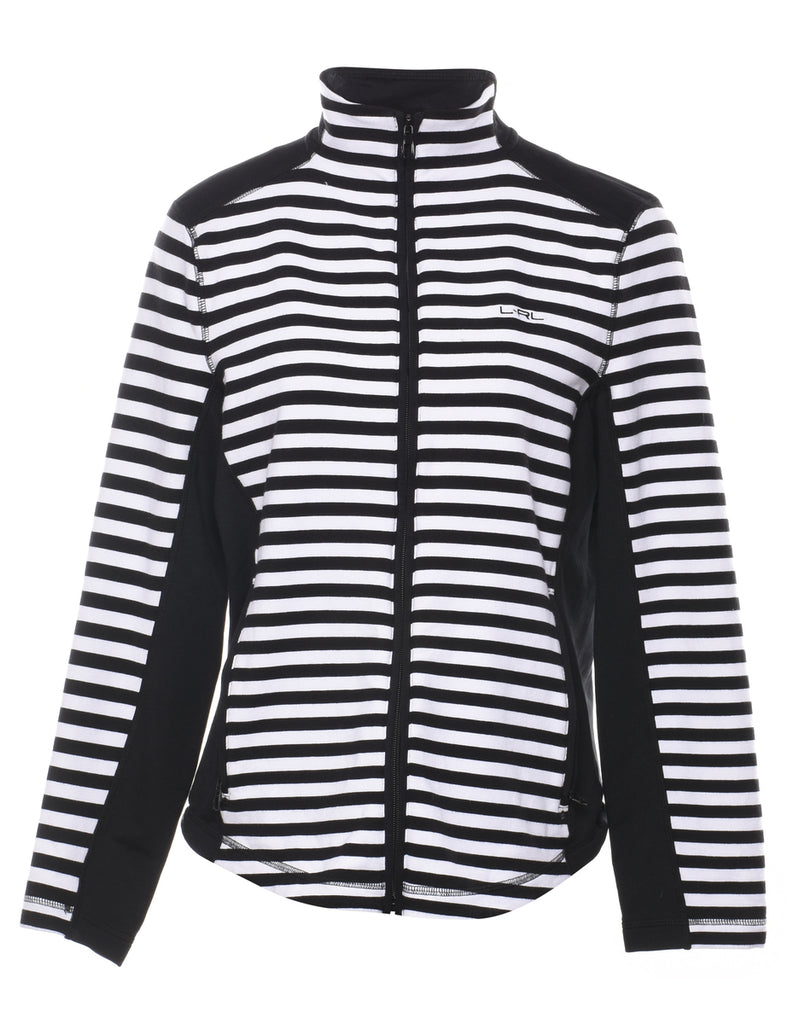 Ralph Lauren Black & White Striped Track Top - L