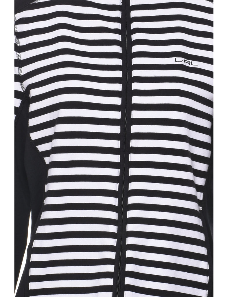 Ralph Lauren Black & White Striped Track Top - L