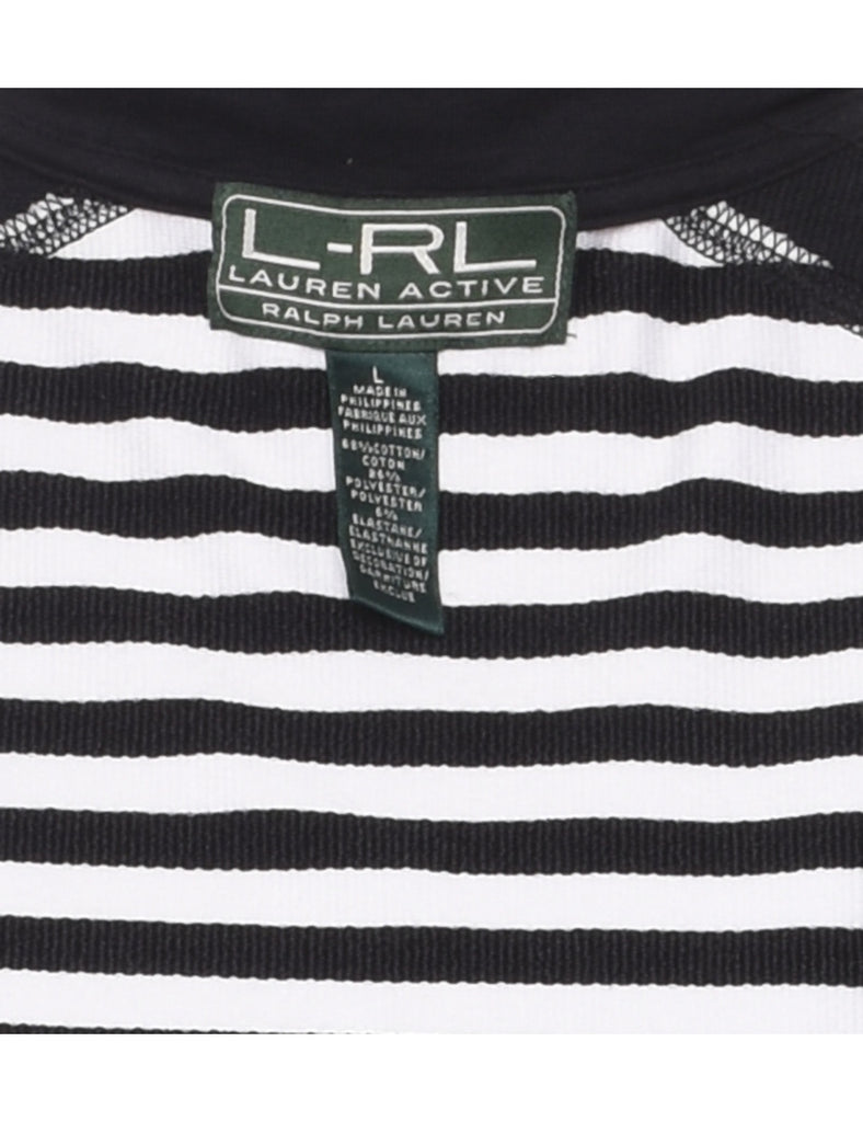 Ralph Lauren Black & White Striped Track Top - L