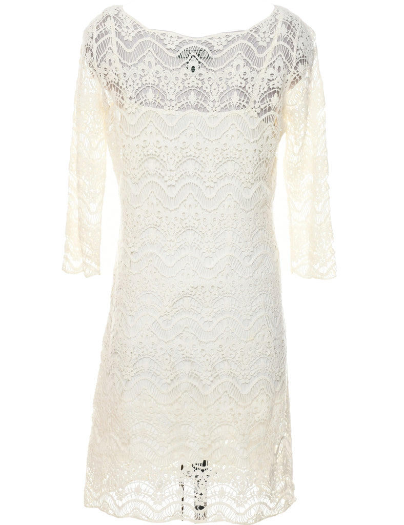 Ralph Lauren Lace Off White Evening Dress - M