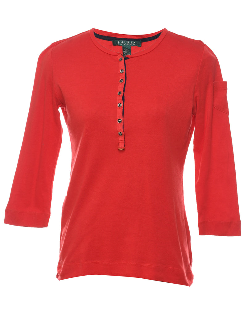 Ralph Lauren Plain Red T-shirt - M