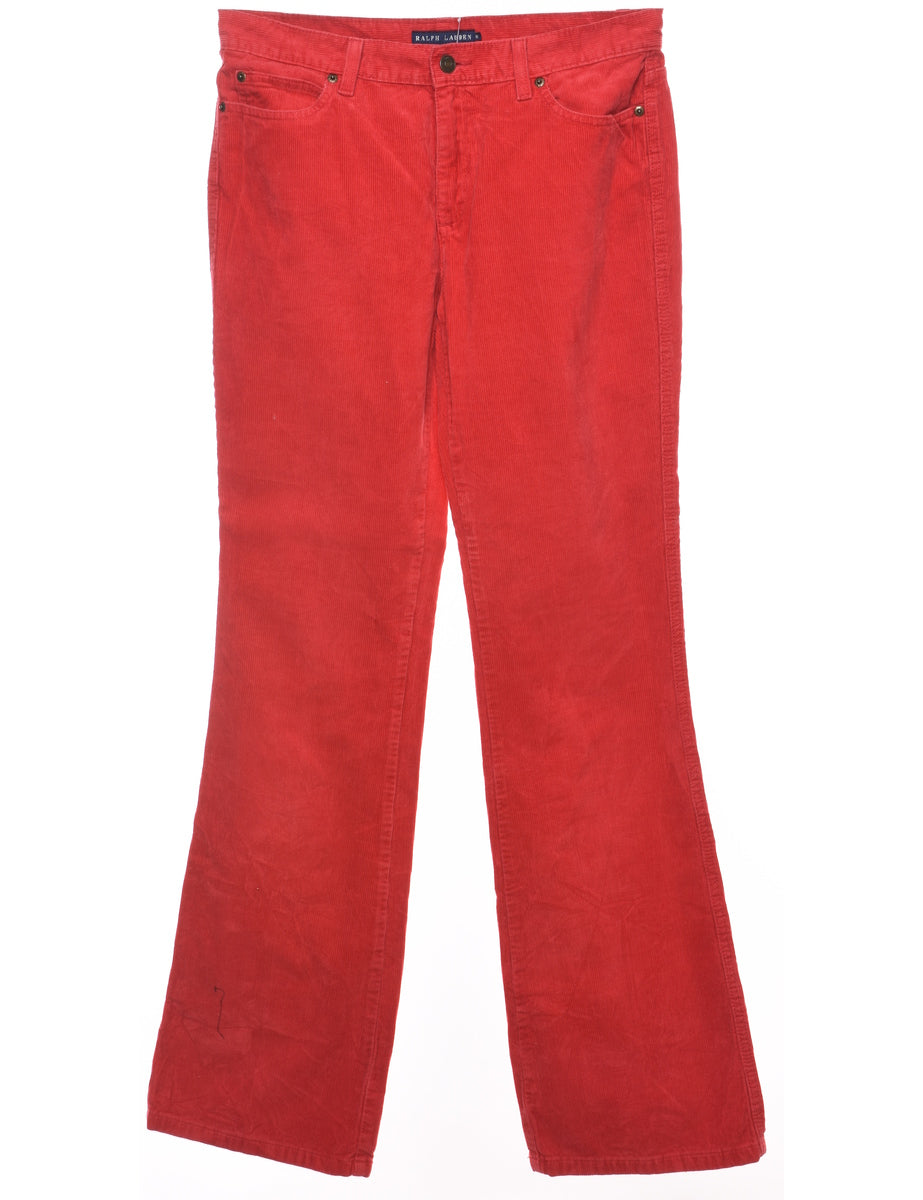 Women's Ralph Lauren Ralph Lauren Red Straight-Fit Corduroy