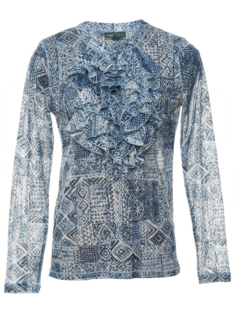 Ralph Lauren Ruffle Front Top - M