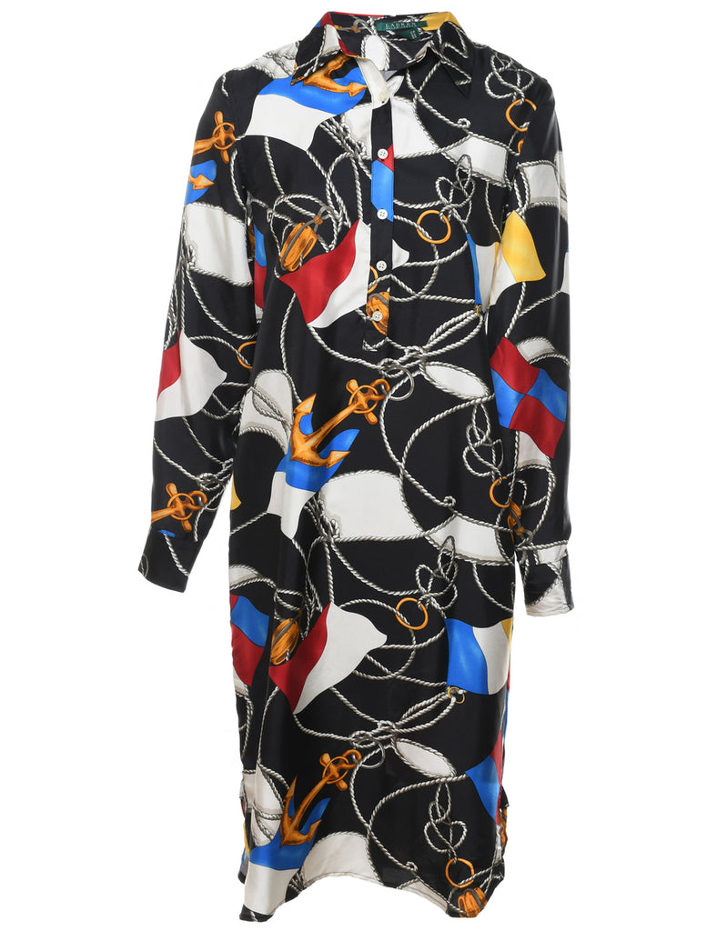 Ralph Lauren Silk Nautical Print Dress - M