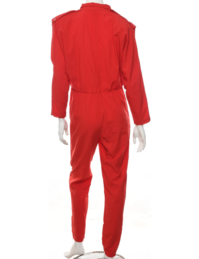 Red 1980s Jumpsuit - L