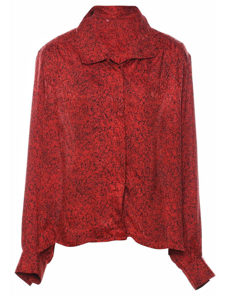 Red & Black Patterned Blouse - XL