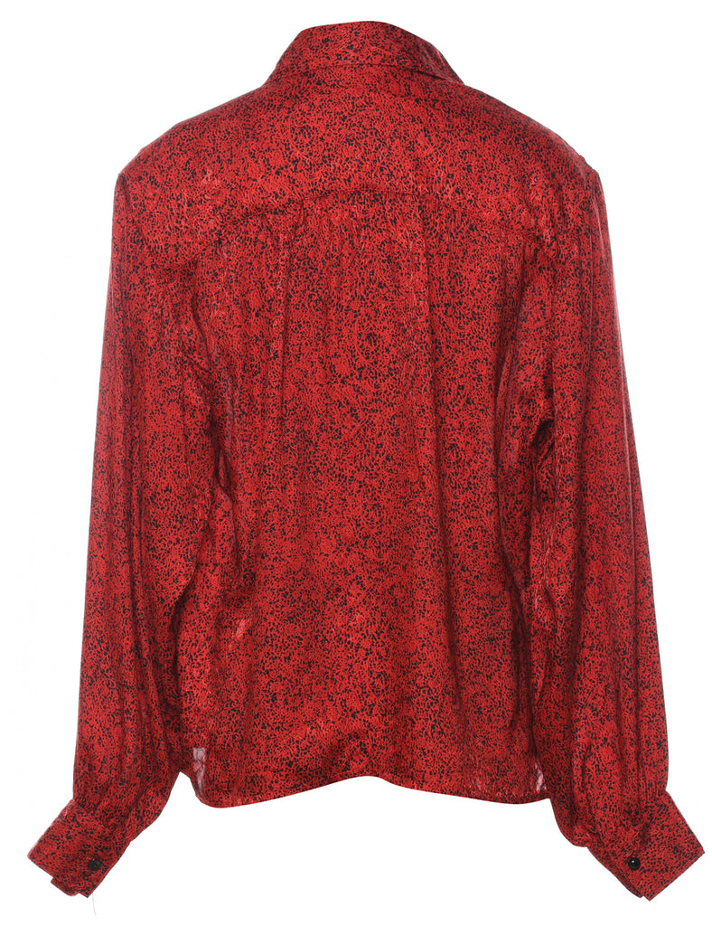 Red & Black Patterned Blouse - XL