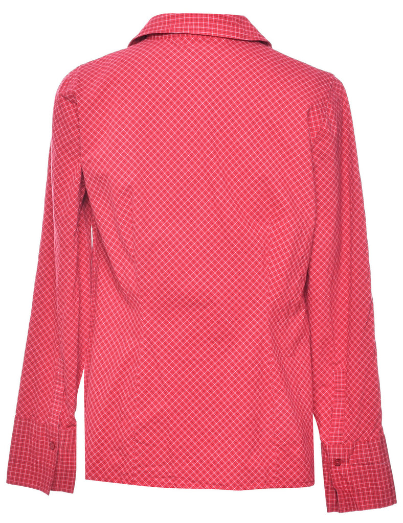Red Checked Blouse - M