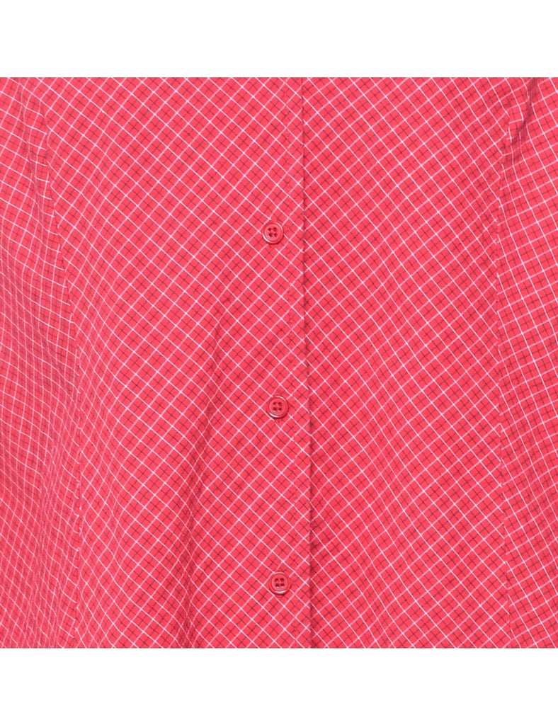 Red Checked Blouse - M