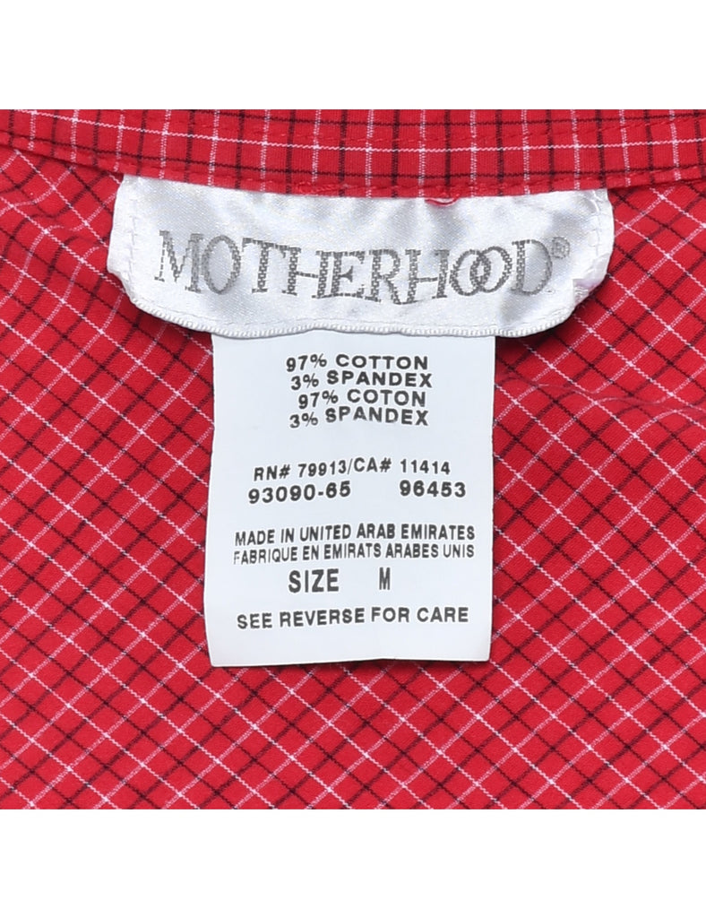 Red Checked Blouse - M