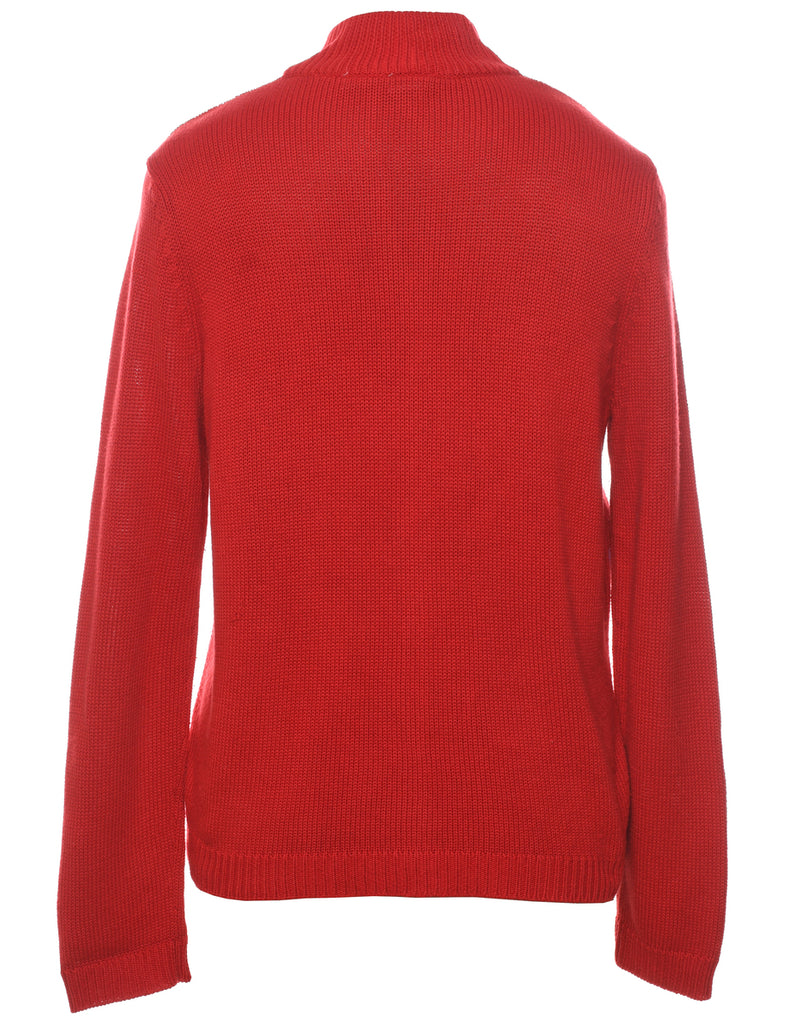 Red Christmas Cardigan - L