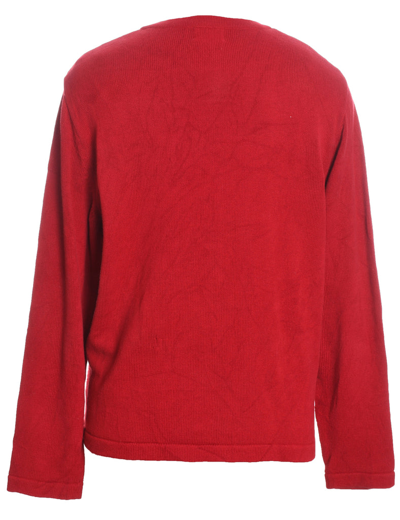 Red Christmas Cardigan - L