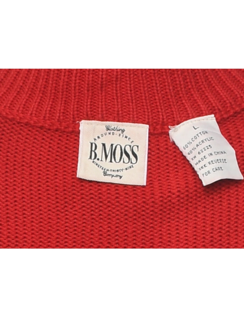 Red Christmas Cardigan - L