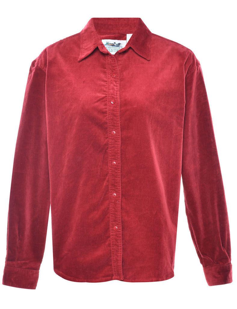 Red Corduroy Petite Shirt - S