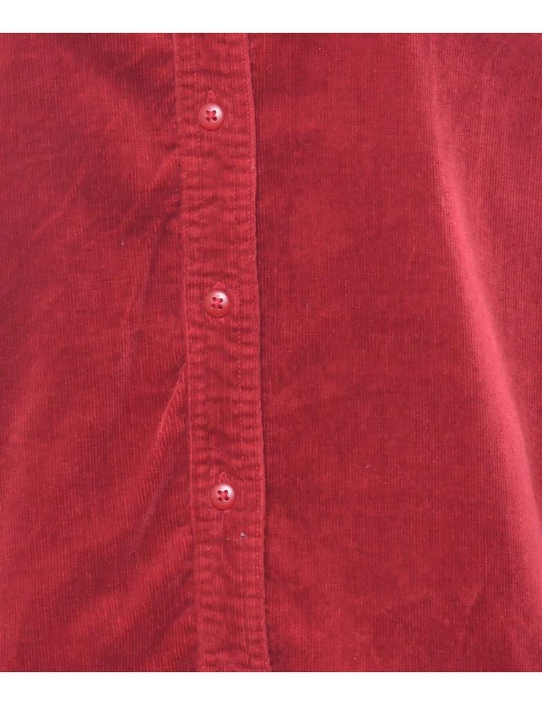 Red Corduroy Petite Shirt - S