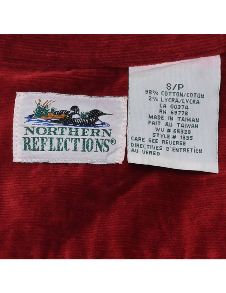 Red Corduroy Petite Shirt - S