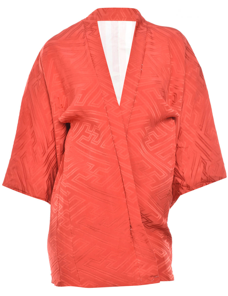 Red Cropped Kimono - L