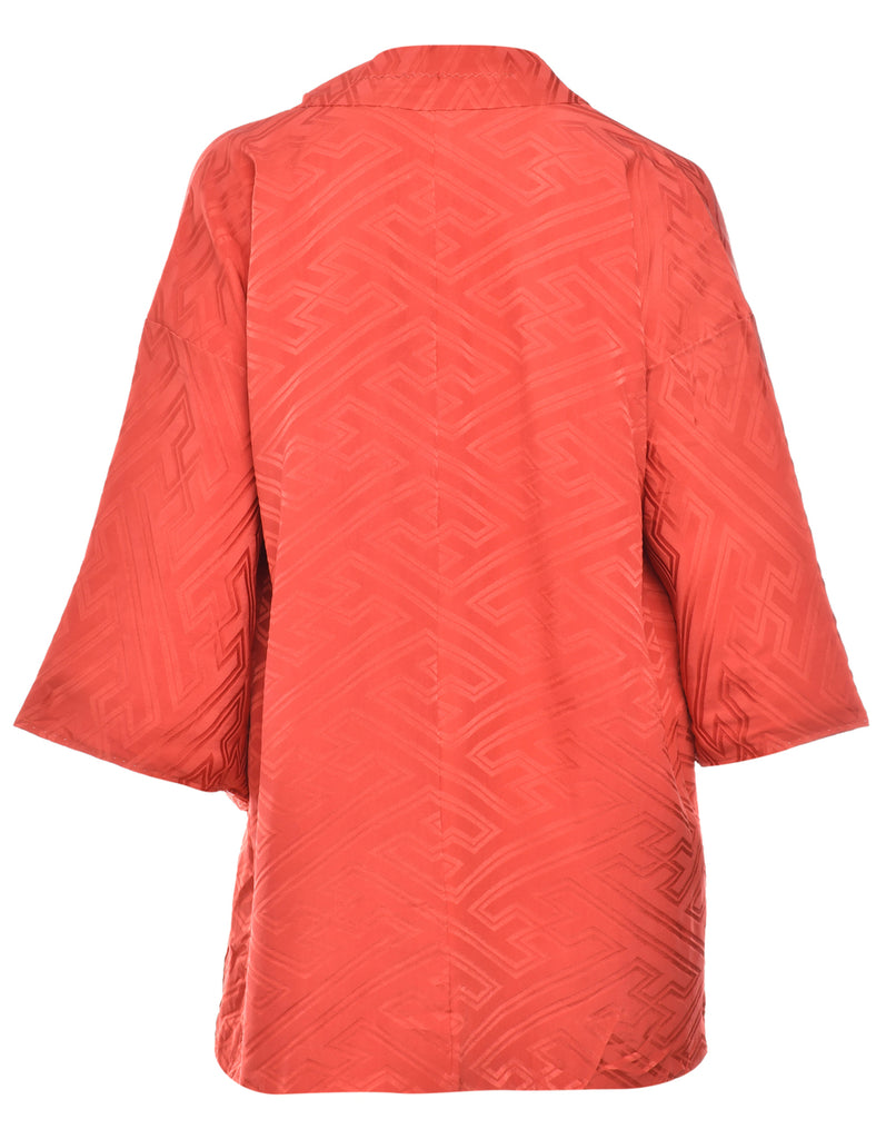 Red Cropped Kimono - L