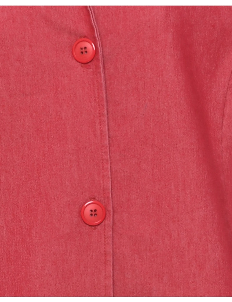 Red Denim Dress - L
