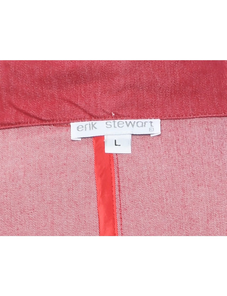 Red Denim Dress - L