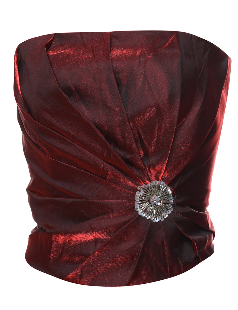 Red Embellished Corset - S