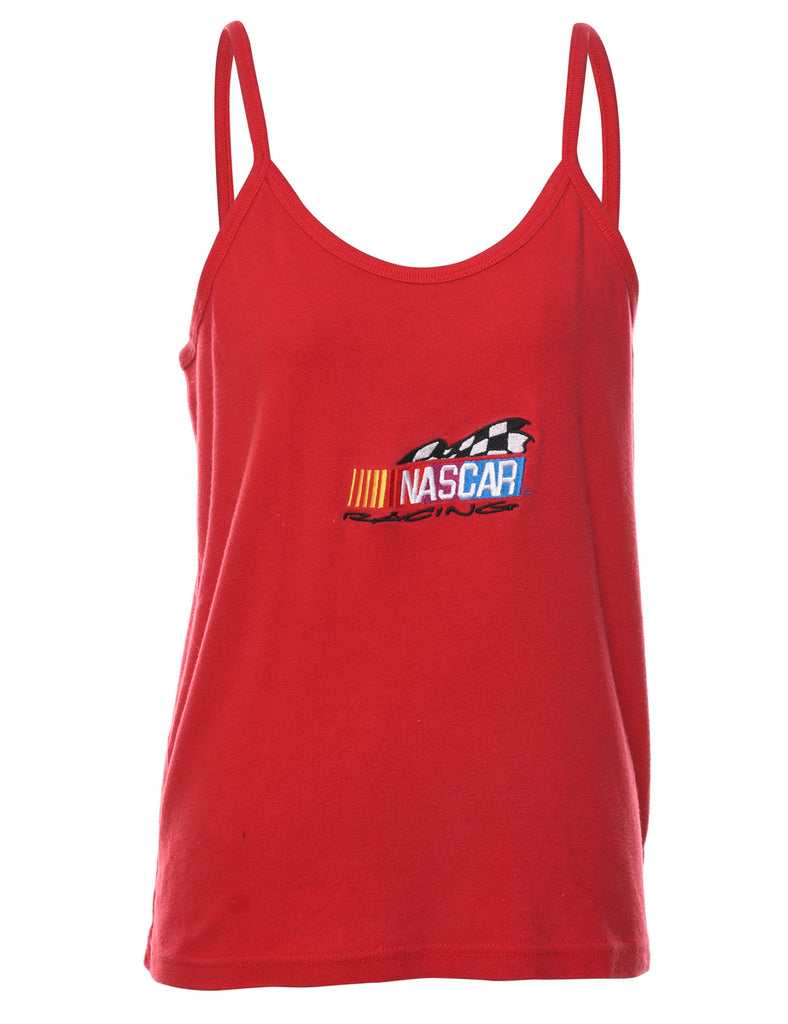 Red Embroidered NASCAR Y2K Vest - M