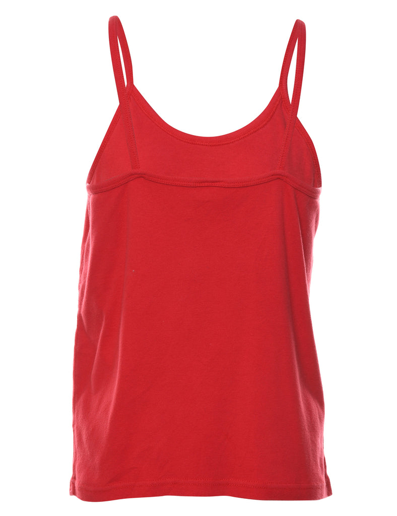 Red Embroidered NASCAR Y2K Vest - M