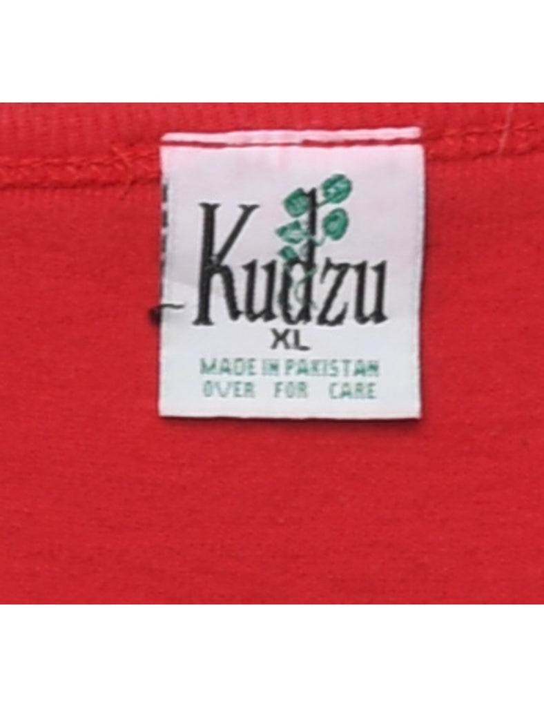 Red Embroidered NASCAR Y2K Vest - M