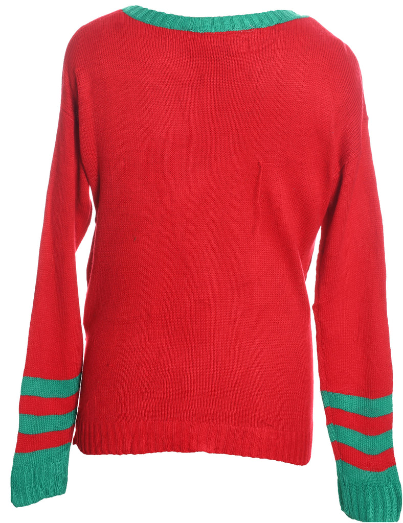Red Festive Christmas Jumper - M