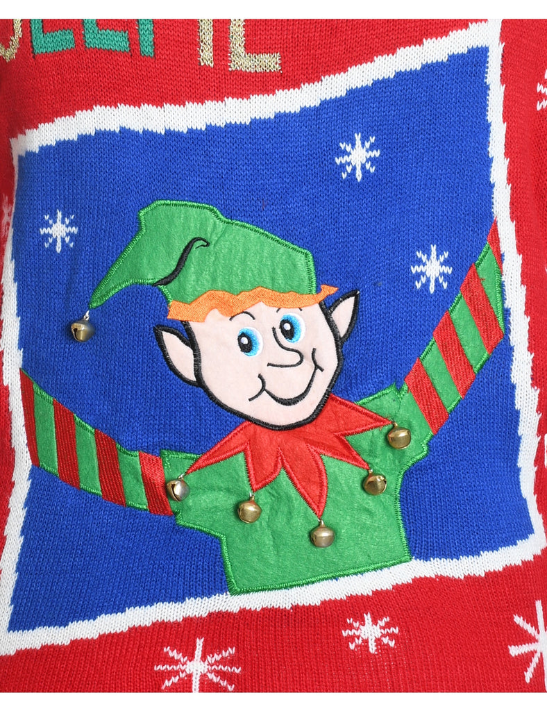 Red Festive Christmas Jumper - M