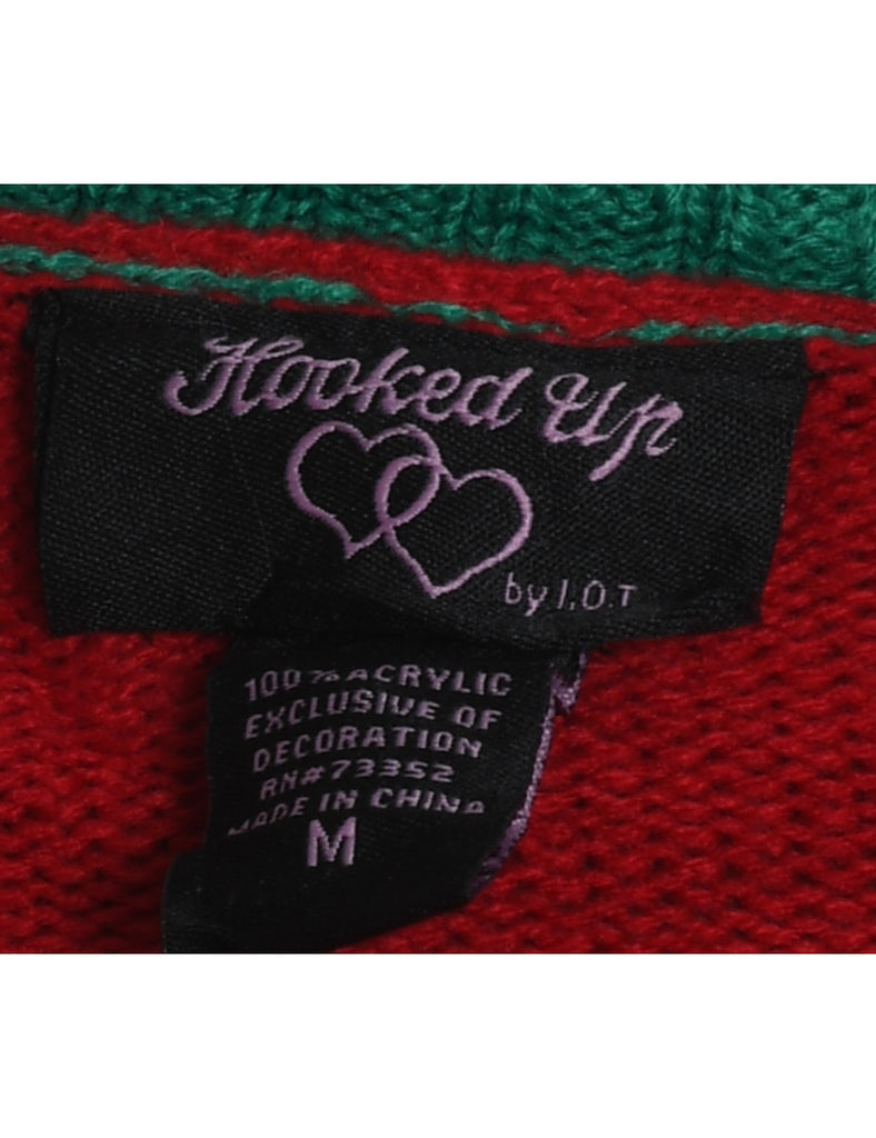Red Festive Christmas Jumper - M