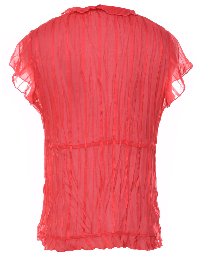 Red Frilly Blouse - M