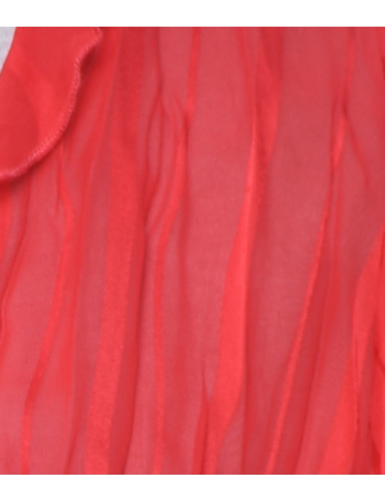 Red Frilly Blouse - M