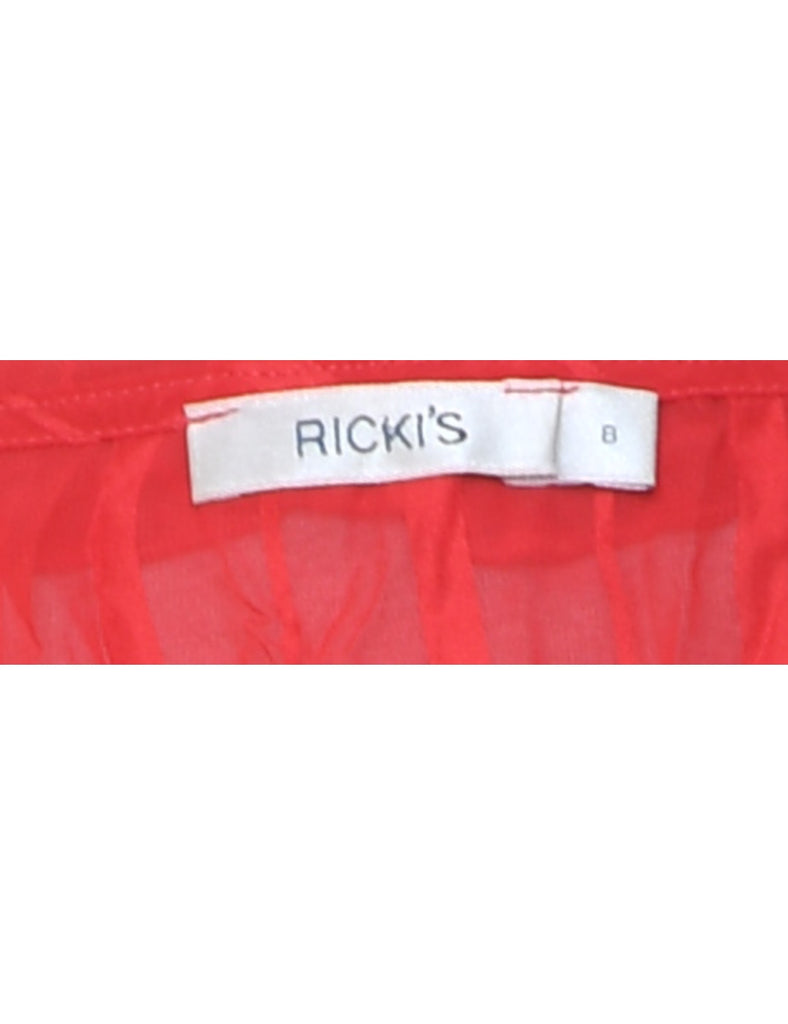 Red Frilly Blouse - M
