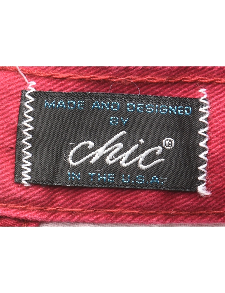 Red High Waist Tapered Jeans - W28 L31