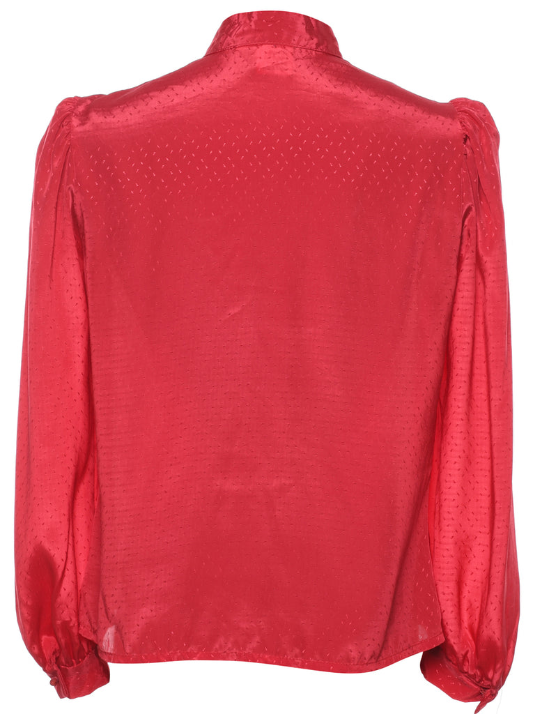 Red Jacquard Blouse - M