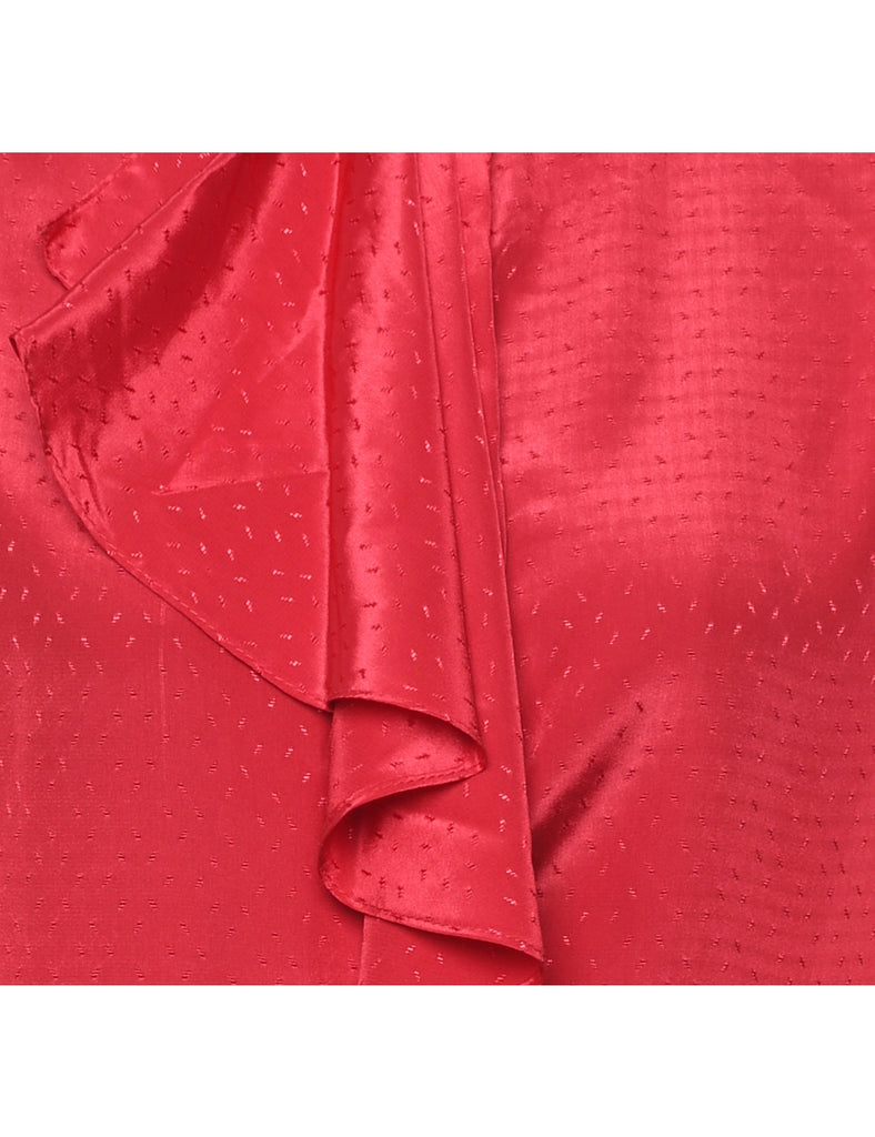 Red Jacquard Blouse - M