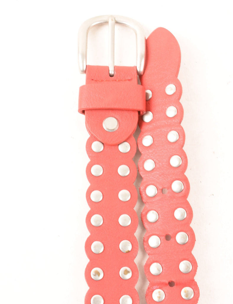 Red Leather Fashion Belt - M