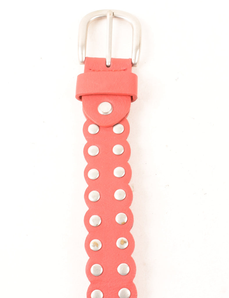 Red Leather Fashion Belt - M