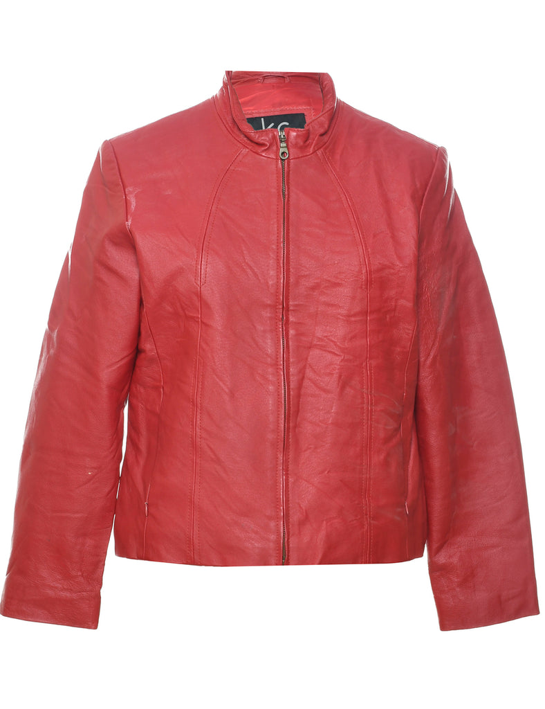 Red Leather Jacket - L
