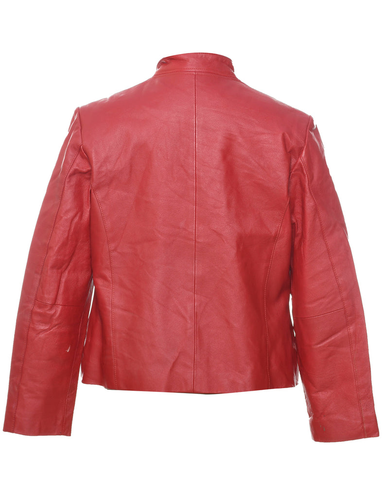 Red Leather Jacket - L