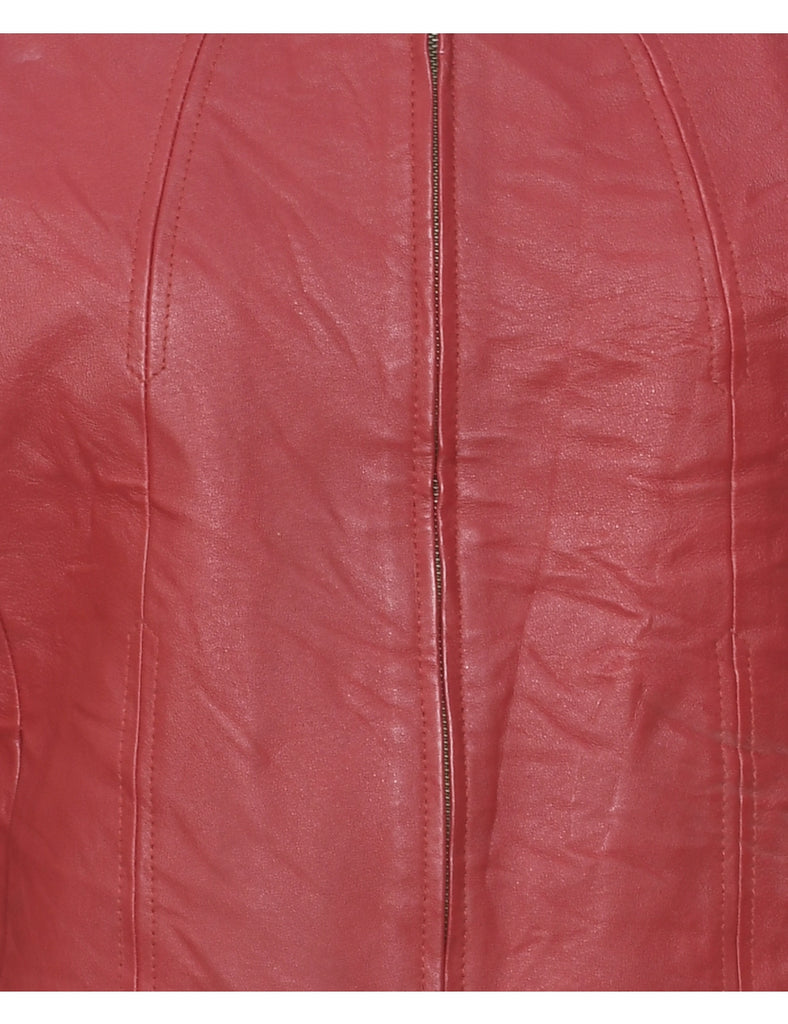 Red Leather Jacket - L