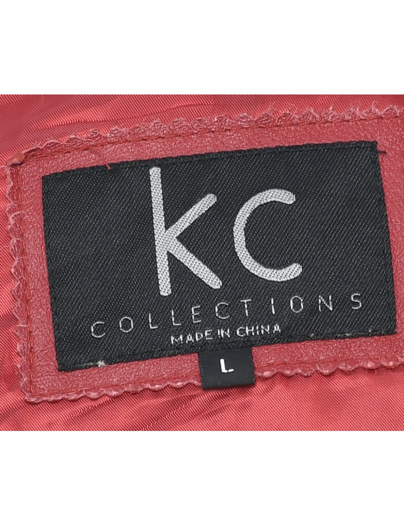 Red Leather Jacket - L