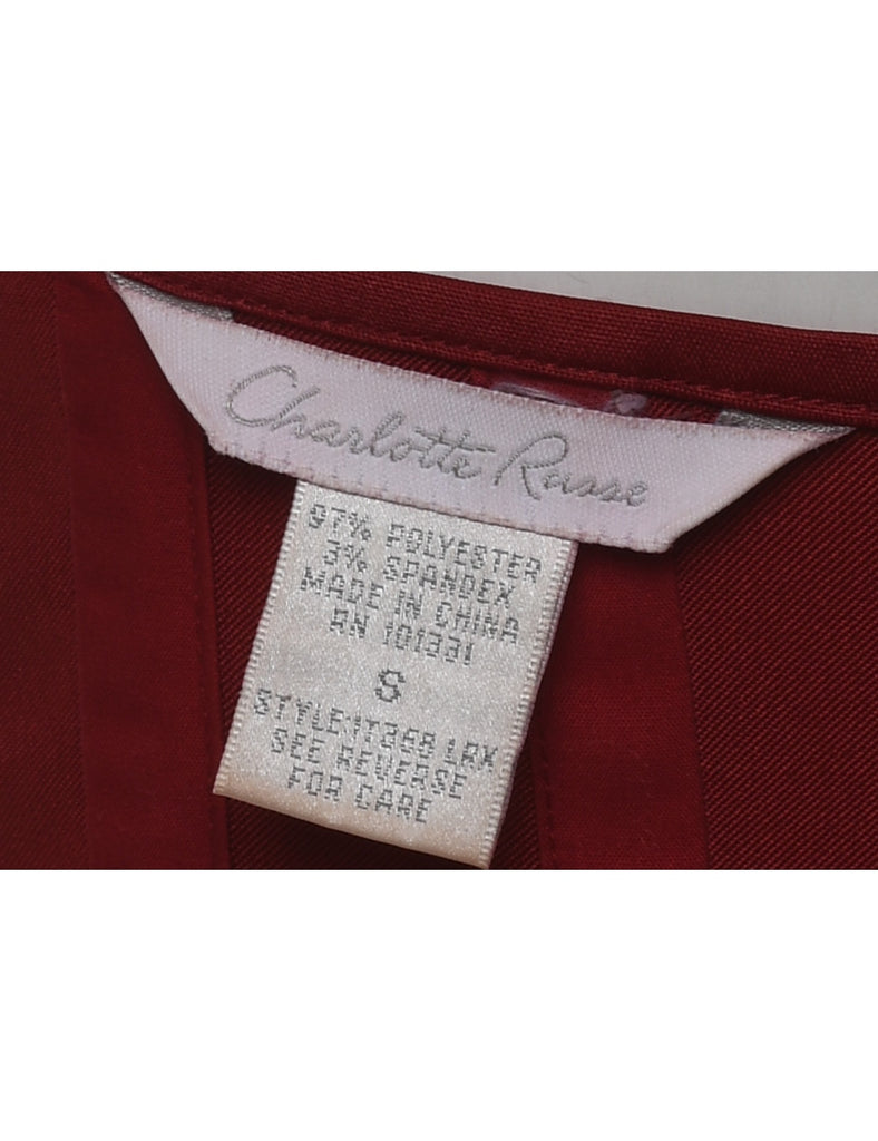 Red Lurex Thread Pattern Y2K Corset - S